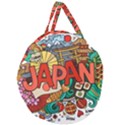 Earthquake And Tsunami Drawing Japan Illustration Giant Round Zipper Tote View2