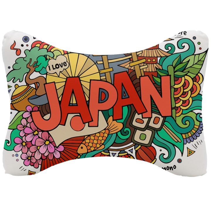 Earthquake And Tsunami Drawing Japan Illustration Seat Head Rest Cushion