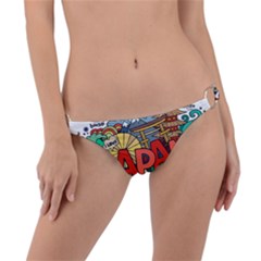 Earthquake And Tsunami Drawing Japan Illustration Ring Detail Bikini Bottom