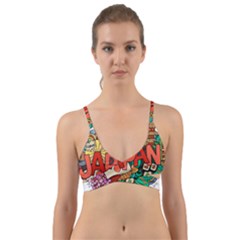 Earthquake And Tsunami Drawing Japan Illustration Wrap Around Bikini Top