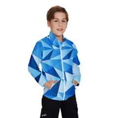 Triangles Abstract Blue Kids  Windbreaker by Vaneshart