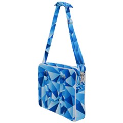 Triangles Abstract Blue Cross Body Office Bag by Vaneshart