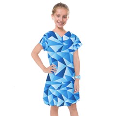 Triangles Abstract Blue Kids  Drop Waist Dress by Vaneshart