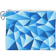 Triangles Abstract Blue Canvas Cosmetic Bag (xxxl)