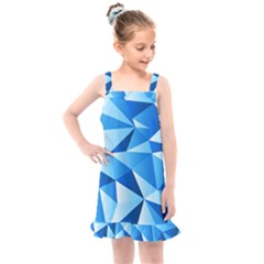 Triangles Abstract Blue Kids  Overall Dress by Vaneshart