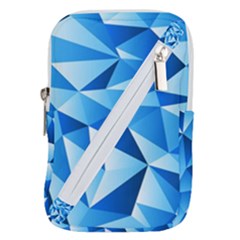 Triangles Abstract Blue Belt Pouch Bag (large)