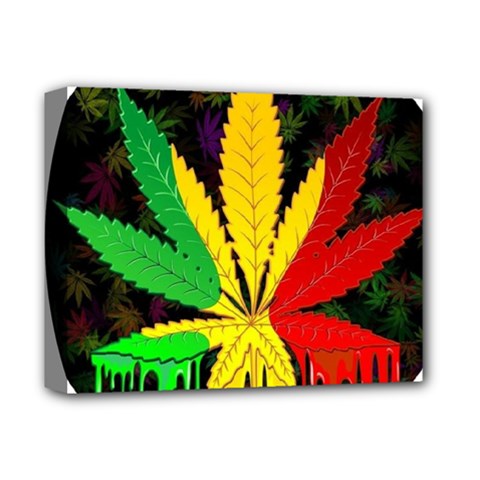 Cannabis Leaf Color Deluxe Canvas 14  X 11  (stretched) by Vaneshart