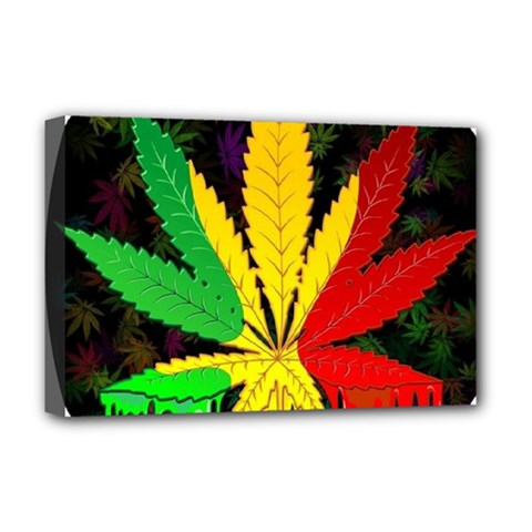 Cannabis Leaf Color Deluxe Canvas 18  X 12  (stretched) by Vaneshart