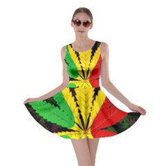 Cannabis Leaf Color Skater Dress by Vaneshart