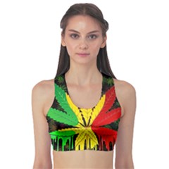 Cannabis Leaf Color Sports Bra by Vaneshart