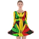 Cannabis Leaf Color Long Sleeve Skater Dress View1