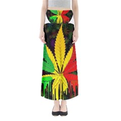 Cannabis Leaf Color Full Length Maxi Skirt by Vaneshart