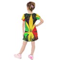 Cannabis Leaf Color Kids  Short Sleeve Velvet Dress View2