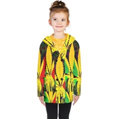 Cannabis Leaf Color Kids  Double Breasted Button Coat by Vaneshart