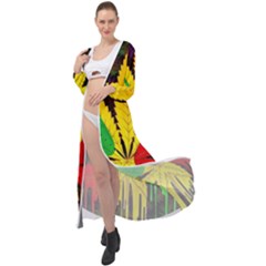 Cannabis Leaf Color Maxi Chiffon Beach Wrap