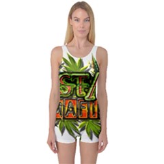 Cannabis Hemp Hashish Illegal Drug Trade Rasta One Piece Boyleg Swimsuit by Vaneshart