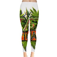 Cannabis Hemp Hashish Illegal Drug Trade Rasta Leggings  by Vaneshart