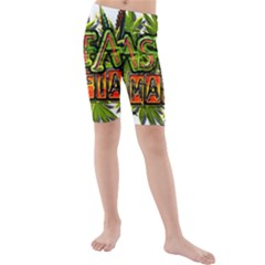 Cannabis Hemp Hashish Illegal Drug Trade Rasta Kids  Mid Length Swim Shorts by Vaneshart