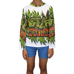 Cannabis Hemp Hashish Illegal Drug Trade Rasta Kids  Long Sleeve Swimwear by Vaneshart