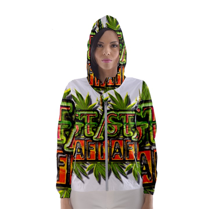 Cannabis Hemp Hashish Illegal Drug Trade Rasta Women s Hooded Windbreaker