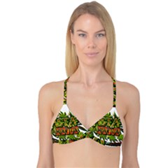 Cannabis Hemp Hashish Illegal Drug Trade Rasta Reversible Tri Bikini Top by Vaneshart