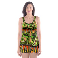 Cannabis Hemp Hashish Illegal Drug Trade Rasta Skater Dress Swimsuit by Vaneshart