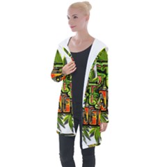 Cannabis Hemp Hashish Illegal Drug Trade Rasta Longline Hooded Cardigan by Vaneshart