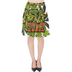 Cannabis Hemp Hashish Illegal Drug Trade Rasta Velvet High Waist Skirt by Vaneshart