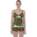 Cannabis Hemp Hashish Illegal Drug Trade Rasta Tie Front Two Piece Tankini View1