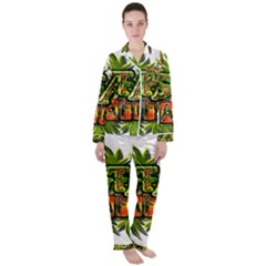 Cannabis Hemp Hashish Illegal Drug Trade Rasta Satin Long Sleeve Pyjamas Set by Vaneshart