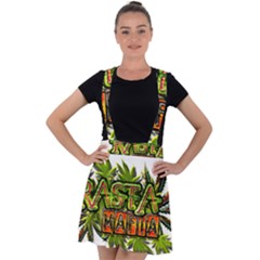 Cannabis Hemp Hashish Illegal Drug Trade Rasta Velvet Suspender Skater Skirt by Vaneshart