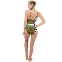 Cannabis Hemp Hashish Illegal Drug Trade Rasta High Neck One Piece Swimsuit View2