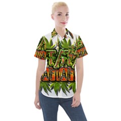 Cannabis Hemp Hashish Illegal Drug Trade Rasta Women s Short Sleeve Pocket Shirt