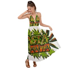 Cannabis Hemp Hashish Illegal Drug Trade Rasta Backless Maxi Beach Dress