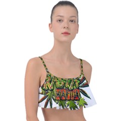 Cannabis Hemp Hashish Illegal Drug Trade Rasta Frill Bikini Top