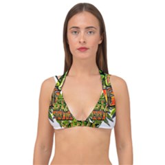 Cannabis Hemp Hashish Illegal Drug Trade Rasta Double Strap Halter Bikini Top