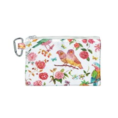 Watercolour Flowers Watercolor Painting Drawing Canvas Cosmetic Bag (small) by Vaneshart