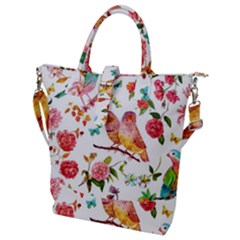 Watercolour Flowers Watercolor Painting Drawing Buckle Top Tote Bag by Vaneshart