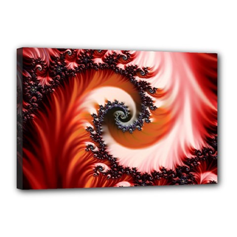 Abstract Fractal Patterns Red Canvas 18  X 12  (stretched) by Vaneshart