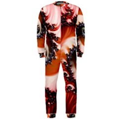 Abstract Fractal Patterns Red Onepiece Jumpsuit (men)  by Vaneshart