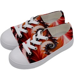 Abstract Fractal Patterns Red Kids  Low Top Canvas Sneakers by Vaneshart