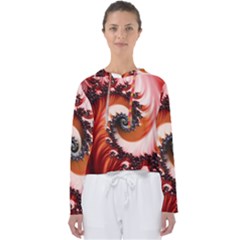 Abstract Fractal Patterns Red Women s Slouchy Sweat