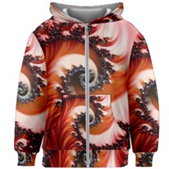 Abstract Fractal Patterns Red Kids  Zipper Hoodie Without Drawstring