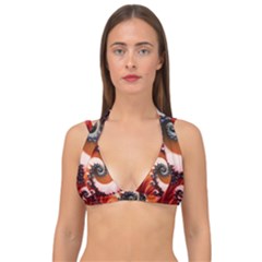 Abstract Fractal Patterns Red Double Strap Halter Bikini Top by Vaneshart