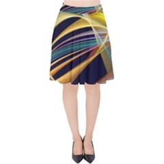 Lines Stripes Colorful Abstract Background Color Velvet High Waist Skirt by Vaneshart