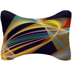 Lines Stripes Colorful Abstract Background Color Seat Head Rest Cushion by Vaneshart