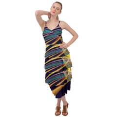 Lines Stripes Colorful Abstract Background Color Layered Bottom Dress