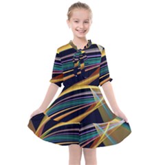 Lines Stripes Colorful Abstract Background Color Kids  All Frills Chiffon Dress