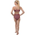 Seamless Geometric Pattern In A Red Tied Up Two Piece Swimsuit View2