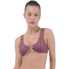 Seamless Geometric Pattern In A Red Ring Detail Bikini Top by Vaneshart